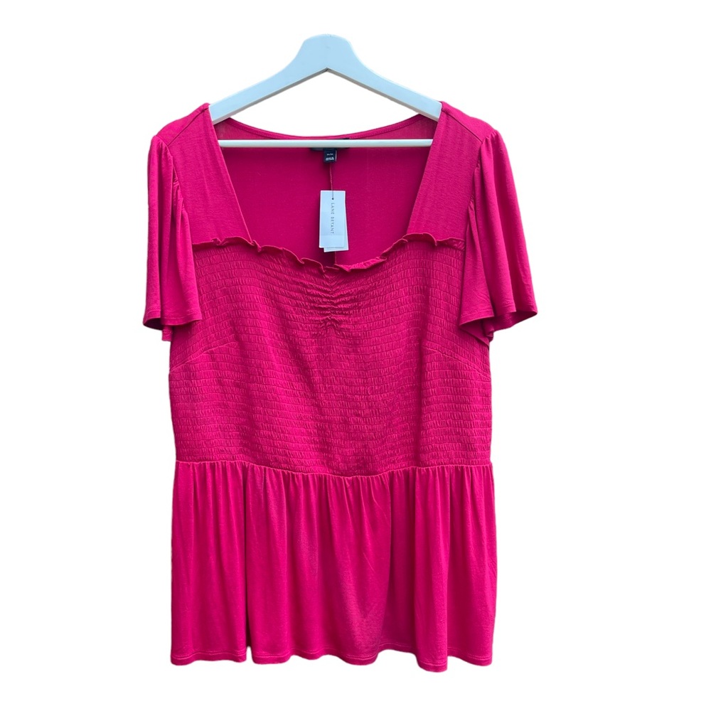 NWT Lane Bryant Fuchsia Bell Sleeve Top 14/16
